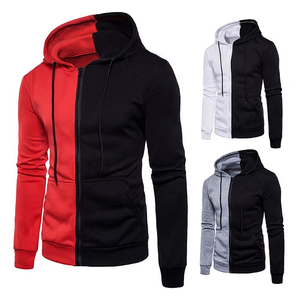 Sudadera con Capucha de Forro Polar para Hombre, 100% Algodón, Cómoda, con Estampado Sólido, Cierre Completo, Cálida, Tallas Grandes, Diseño Liso Teñido de Última Moda - Product Image 2
