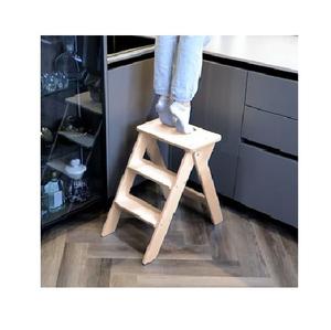 Taburete de Madera Vintage con Aspecto Artesanal Clásico, Perfecto para Decoración Rústica del Hogar, Encimeras de Cocina y Espacios de Dormitorio - Product Image 3