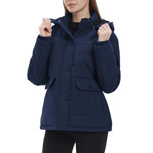 เสื้อคลุมขนสัตว์แฟชั่นสำหรับผู้หญิง, เสื้อโค้ทกันหนาวมีฮู้ดยาวผ้าฝ้ายบุนวมแขนยาวเสื้อกันหนาวสำหรับ2026หิมะ - Product Image 3