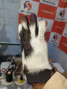 Mitaines personnalisées en cuir de vachette noir en laine angora Gants chauds en fourrure Femmes Filles Sports de plein air Léger Respirant Plaine - Product Image 3