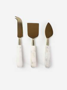 Modern Luxury Handcrafted 4Pcs Stainless Steel Flat <b>Cheese</b> Spreader <b>Set</b> with Marble Handle Used for Hotel Restaurants Breakfast - Product Image 5