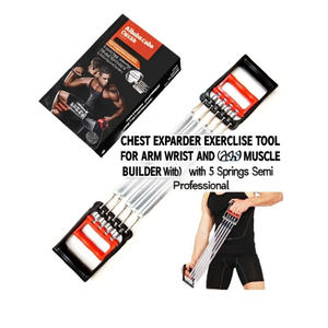 Chest Expander Exercise Tool for Arm Wrist and Chest Muscle <b>Builder</b> with 5 Springs Semi Professional - Product Image 3