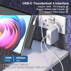 Accessori per Surface Pro 9 in Alluminio con Hub HDMI 4K, USB C Thunderbolt 4 da 100W, Audio USB C e 2x USB, Compatibile con Surface Pro 8 - Product Image 6