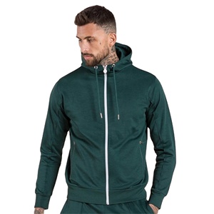 Sudadera con capucha lisa en blanco de otoño deportiva informal de calle alta personalizada pantalones de chándal holgados traje de jogging pulóver chándal con capucha - Product Image 1