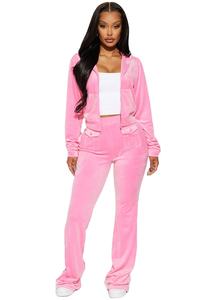 Conjunto de chándal acampanado con pedrería y sudadera oversize, estilo streetwear personalizado - Product Image 5