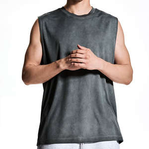 เสื้อกล้ามออกกำลังกายผลิตในปากีสถาน คุณภาพพรีเมียม วัสดุระบายอากาศดีเยี่ยม เสื้อกล้ามผู้ชายแบบไม่มีแขน ลายเรียบ - Product Image 1