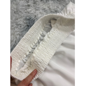 กระโปรงยาวผู้หญิงผ้าฝ้ายโพลีเอสเตอร์ย้อมสีล้วนๆสไตล์เกาหลี100% ยาว106ซม. กระโปรงยาวแต่งระบาย - Product Image 1