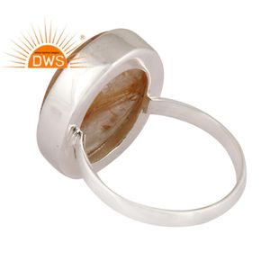 Anillo apilable de piedras preciosas de rutilo dorado Natural de plata de ley más vendido Fabricante de joyas - Product Image 3