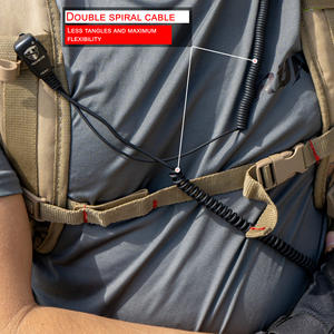 TechSide TSAU Cable en espiral supraaural de 2 pines para auricular de micrófono, compatible con TI-F8+, uso global Midland, hecho en China - Product Image 6