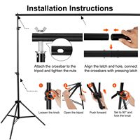Perlengkapan dudukan Studio Video foto Sistem Pendukung latar belakang fotografi kampx dapat diatur dengan palang, penjepit, kantong pasir, tas pembawa
