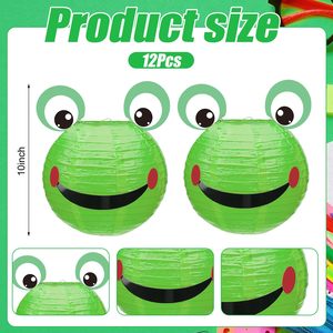12 PCS ếch giấy đèn lồng ếch sinh nhật đảng trang trí 10 "màu xanh lá cây đèn lồng Đảng ủng hộ DIY Craft Kit Quà Tặng mầm non lớp học - Product Image 3