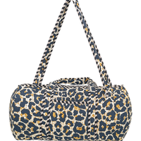 Sac de voyage décontracté en coton imprimé léopard, sac de sport tactique de luxe - Noir, lavable, léger, fermeture éclair, grande capacité