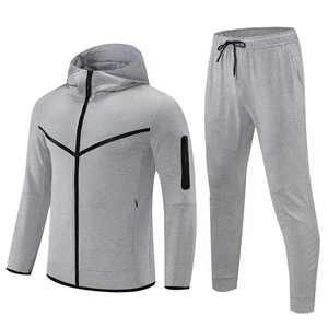 Fabricant Vêtements de sport Survêtements d'entraînement en polaire Gym Fitness Tech pour hommes Ensemble deux pièces Survêtement de jogging pour hommes - Product Image 3
