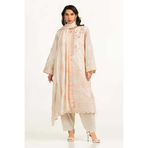 Conjunto de Traje Bordado de 3 Piezas en Papel y Algodón para Mujer IUSTKSD-2204 - Product Image 5