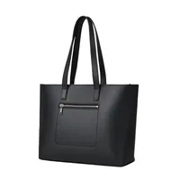 Sac fourre-tout pour femme Rays Creation, noir, longue poignée, en cuir PU, fermeture éclair, style normcore/minimaliste, usage quotidien