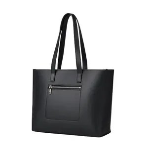 Sac fourre-tout pour femme Rays Creation, noir, longue poignée, en cuir PU, fermeture éclair, style normcore/minimaliste, usage quotidien - Product Image 2