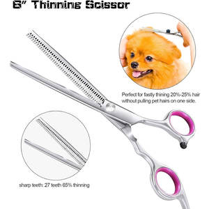 Professionnel 8 pouces haute qualité ciseaux de toilettage pour animaux de compagnie ensemble incurvé chiot chiens cheveux amincissement cisailles caractéristiques réutilisables - Product Image 3