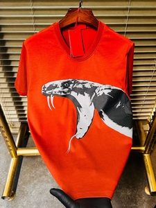 Camiseta de Manga Corta para Hombre, Talla Grande, de Seda/Algodón, con Estampado Animal, 300g, Anti-Pilling, Cuello Redondo, Casual, Transpirable, Ecológica, OEM, ODM - Product Image 6