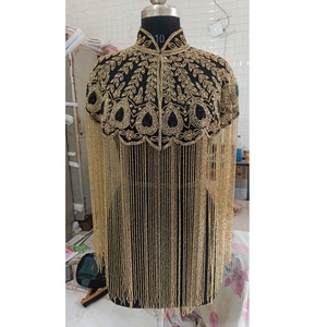 Wholesale Supply Elegant Evening Beaded <b>Poncho</b> Formal Cape Shawl for <b>Women</b> with Hand Applied Beads Available for Export Price - Product Image 1