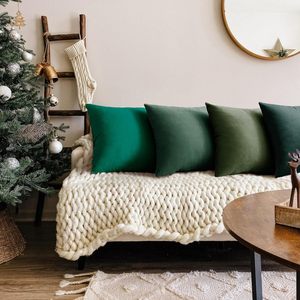 Cojín decorativo de Punto Verde terciopelo suave colores sólidos funda de almohada Lisa para el hogar Hotel sofá sala de estar para Hospital - Product Image 3