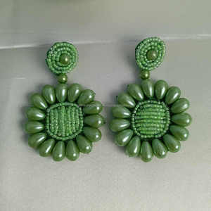 Mode verre perlé broderie à la main multi couleur gland boucles d'oreilles avec de longs glands frange pour les femmes pour cadeau boucle d'oreille bijoux - Product Image 6