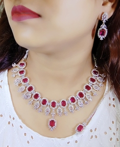 Ensemble de bijoux indiens pour cadeau de fiançailles de fête de mariage Collection de bijoux AD de qualité supérieure 2025 Moissanite de luxe - Product Image 5