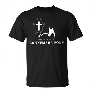 T-shirt Connemara Pony Lover per adulti, unisex, manica corta, girocollo, in cotone, casual, regalo - Product Image 2
