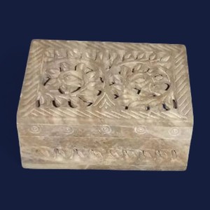 Exportateur indien de boîte à bijoux en stéatite naturelle de nouvelle conception pour le stockage de bijoux et les cadeaux boîte à bijoux en pierre grise naturelle 4x3 - Product Image 3