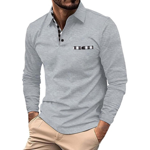 Camisa de manga larga de algodón de punto informal para hombre, diseño de botones de color sólido, secado rápido, ligero, transpirable, ajustada - Product Image 1