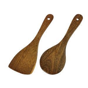 Premium Quality Mango Wood Enamel Salad Server Set Elegant Home Restaurant Tableware Decoration <b>Flatware</b> for Weddings - Product Image 4