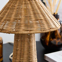 Lampe de table en forme de champignon, fabriquée à la main au Vietnam, finition naturelle, éclairage de décoration intérieure écologique, vente en gros.