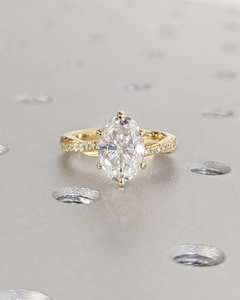 Bijoux fins Style classique 18K or pur coupe ovale laboratoire diamant Style Vintage bandes torsadées anneaux de mariage de luxe bijoux de déclaration - Product Image 6