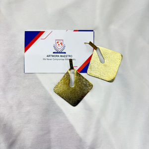 ต่างหูทองเหลืองโบราณ เครื่องประดับโลหะ - น้ำหนักเบา - เครื่องประดับโบโฮ - เครื่องประดับวัฒนธรรม - Product Image 1