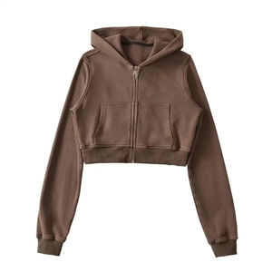 2025 Women's High Quality <b>Crop</b> <b>Top</b> Hoodie Custom Streetwear Short Sweatshirts women's hoodies hoodies women women's sweatshirt - Product Image 4