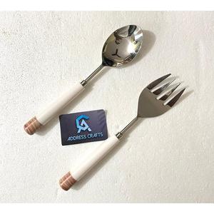 ชุดเซ็ตสลัดพร้อมที่จับหินอ่อนเครื่องมือ18/8สลัดเครื่องครัวช้อนเสิร์ฟสลัดส้อม - Product Image 1