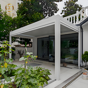 Vente chaude Moderne Extérieur <span class=keywords><strong>En</strong></span> Aluminium Jardin Pergola Gazebo Obturateur Conception Motorisé LED Éclairage <span class=keywords><strong>Piscine</strong></span> Pavillon Balcon - Product Image 4