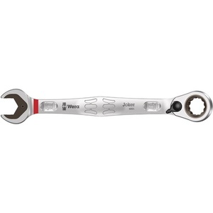 Clé à cliquet réversible Joker 17 mm à extrémité ouverte, clé blanche de 225 mm de longueur avec 15 anneaux WERA pour outils d'atelier - Product Image 1