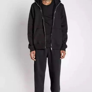 Pulls à capuche à fermeture éclair à double extrémité personnalisés pour hommes Sweats à capuche à fermeture éclair complète de haute qualité Sweat à capuche en coton polaire - Product Image 5