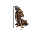 Statue de Bouddha Vitarka multicolore en laiton doré de 6 pouces Figurine d'idole religieuse Vastu Feng Shui pour la décoration intérieure Cadeau - Product Image 4