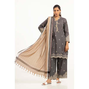 Dupatta de Algodón Teñido con Hilo IPD-44605 - Product Image 1