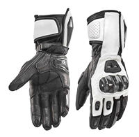 Guantes de Cuero Blancos de Medio Dedo para Invierno, Impermeables, con Función Táctil, para Vela, Motociclismo, Carreras y Conducción Deportiva