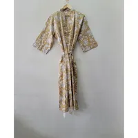 Nouvelle Arrivée Ensemble Peignoir Kimono en Coton à Manches Longues Imprimé Animal Respirant pour la Maison et la Nuit – Idéal pour les Familles en Hiver