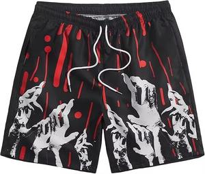 Pantalones cortos de verano de cintura alta para hombre, OEM ODM, logotipo personalizado, estampado antiarrugas, estilo informal, patrón sólido, pantalones cortos de playa calientes a la venta - Product Image 1