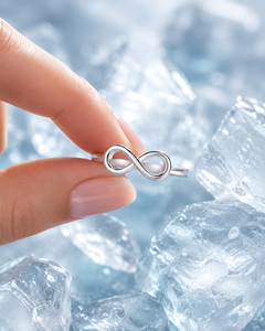 925 Sterling Silver <b>Ring</b> - Polished Infinity Symbol <b>Stacking</b> Band - Product Image 4