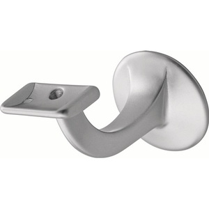 HERMETA 3508 Aluminum Handrail <b>Bracket</b> <b>Silver</b> Anodized 56 mm Wall Plate Diameter Straight Support - Product Image 1