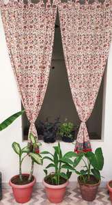 ชุดผ้าม่านผ้าฝ้ายสําหรับหน้าต่างและประตูบล็อกมือพิมพ์ชุดผ้าม่านพิมพ์บล็อกไม้ชุดผ้าม่านผ้าฝ้ายอินเดีย - Product Image 5