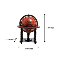 Globe terrestre de 8 3/4 pouces, style vintage, en bois peint, fait main, sur pied, décoratif, pour la maison, le bureau, le bureau à domicile, la bibliothèque