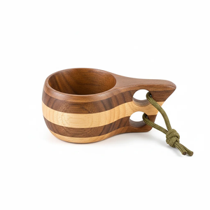 Ensemble de tasse et soucoupe à thé en bois fait main de haute qualité, tasses à thé en bois naturel pour la maison et l'hôtel - Product Image 2