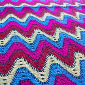 Belle multicolore Jacquard tissé tissu chaîne tricoté filles femmes respirant poids lourd sac matériel fil teint Zigzag - Product Image 3