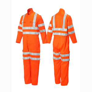 Combinaison haute visibilité pour hommes Combinaison de construction en polyester ignifuge résistant aux flammes Vente en gros Coton - Product Image 1